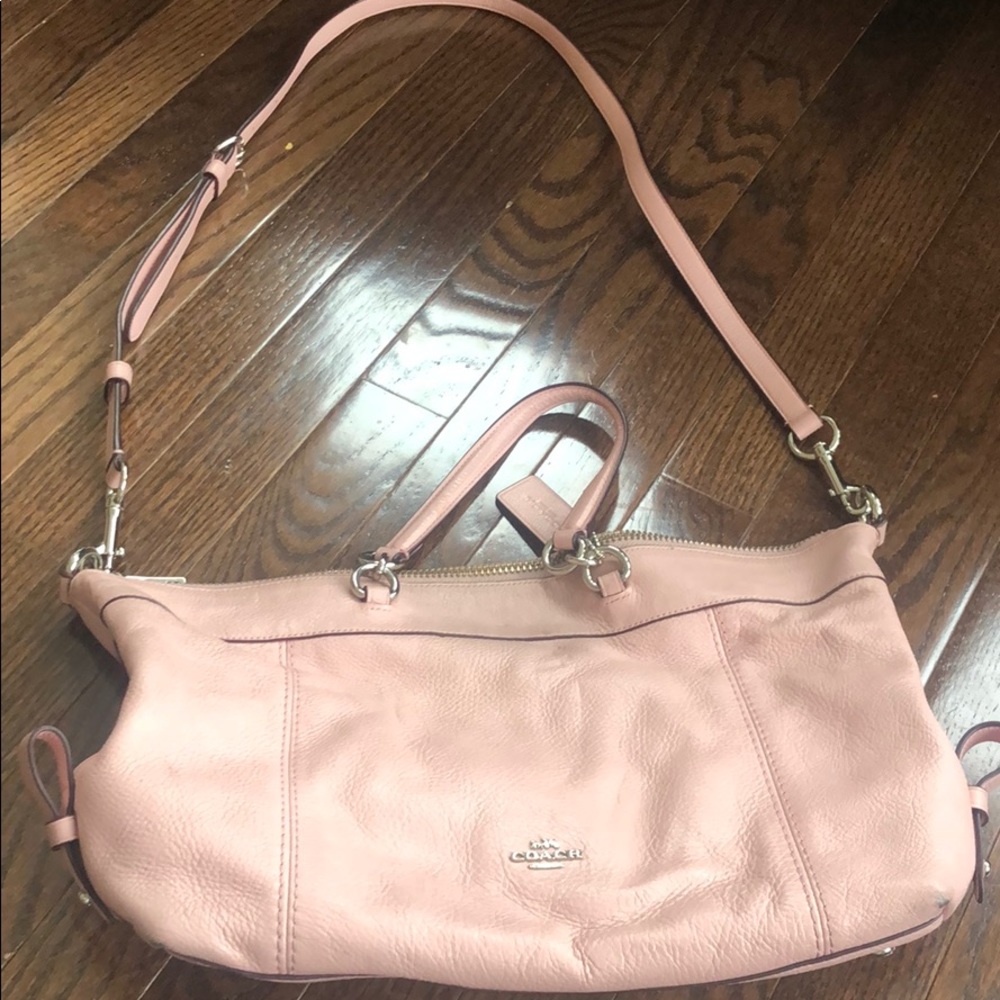 Soft pink leather Coach purse